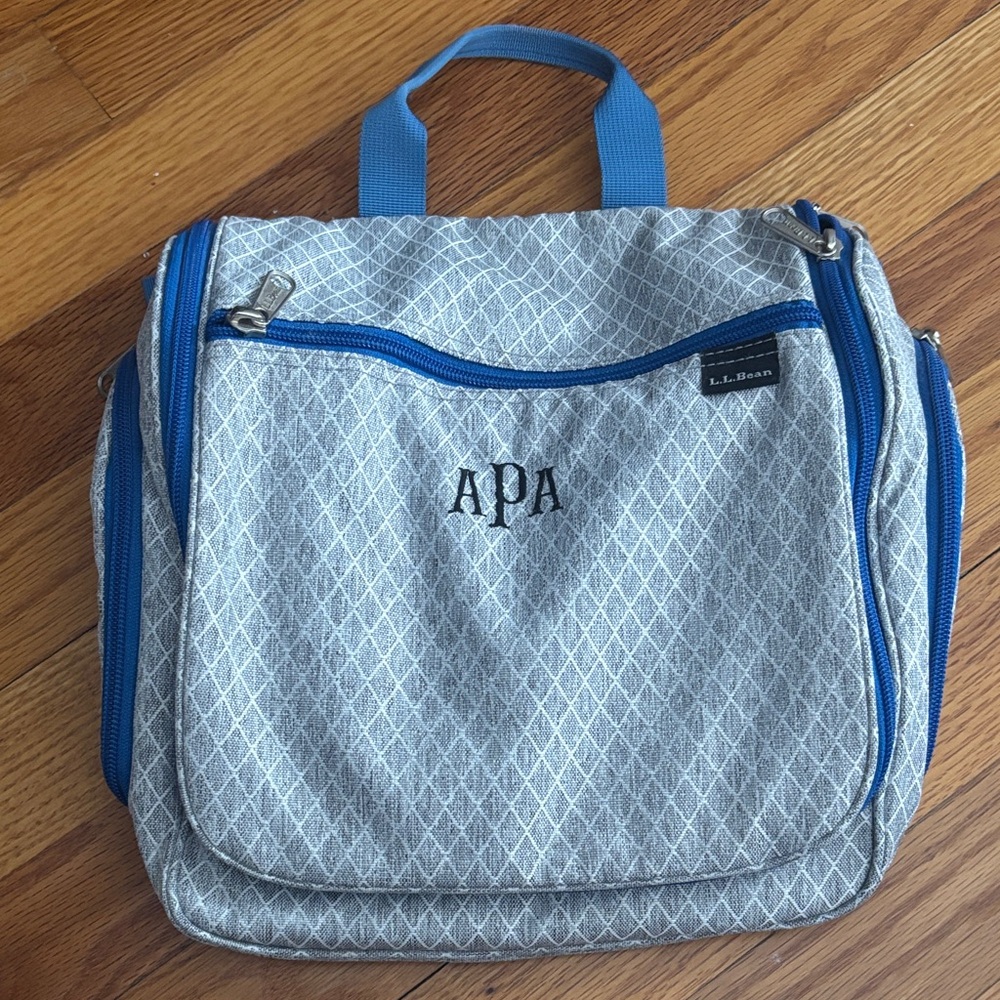L.L. Bean Gray and Blue Patterned Bag
